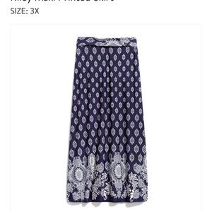 Gilli designer Maxi printed skirt. Plus size. Blue